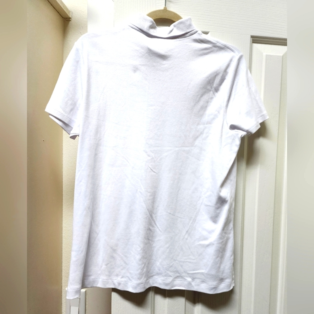 Lands end pima cotton white polo medium